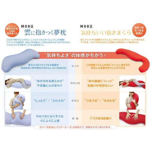 MOGU 雲に抱きつく夢枕 本体・カバーセット スカイブルー MOGU 横250mm