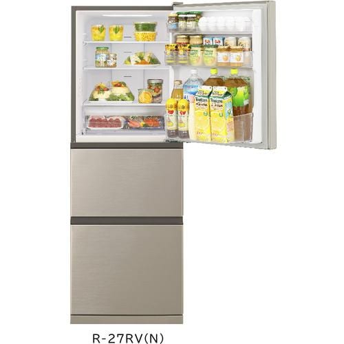 日立　R27RV　N　3ドア冷蔵庫　(265L・右開き)　シャンパン