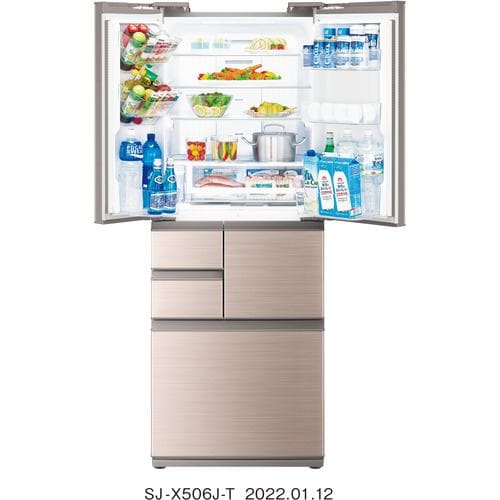シャープ SJX506J 6ドアプラズマクラスター冷蔵庫 (502L・フレンチドア