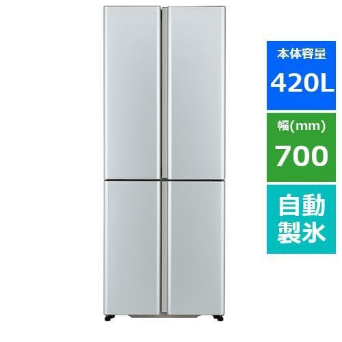 アクア AQR-TZ42M(S) 4ドア冷蔵庫 (420L・フレンチドア) サテン