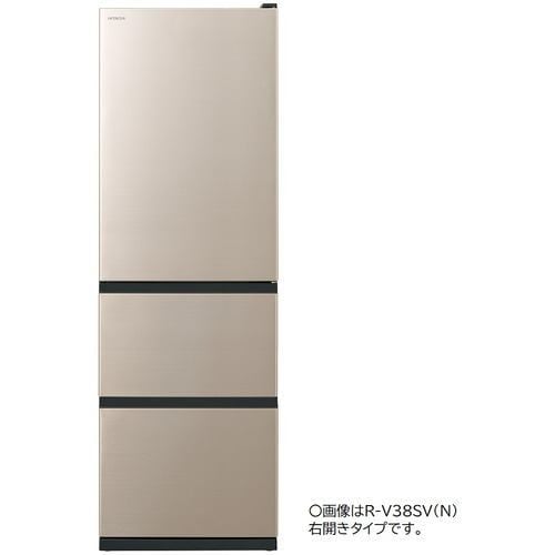 日立 R-V38SV LN 3ドア冷蔵庫 (375L・左開き) ライトゴールド | ヤマダ ...