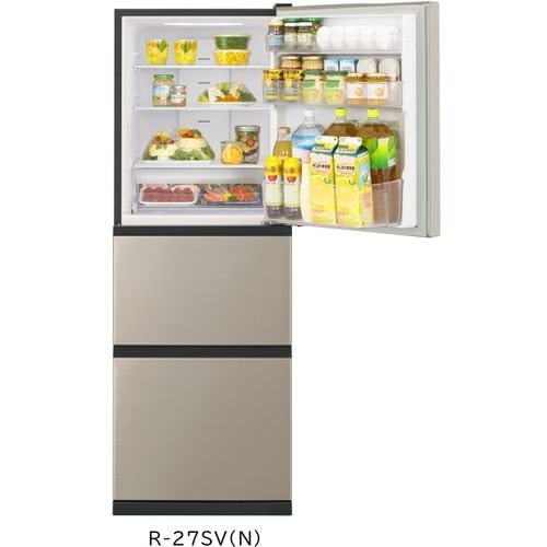 日立 R-27SV N 3ドア冷蔵庫 (265L・右開き) ライトゴールド | ヤマダ 