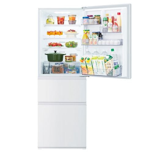東芝 GR-U36SC(WU) 3ドア冷凍冷蔵庫 (356L・右開き) マットホワイト ...