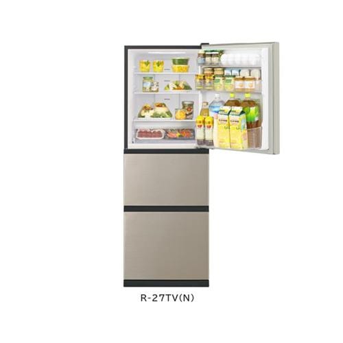 日立 R-27TV-N 3ドア冷蔵庫 265L 右開き ライトゴールド | ヤマダ 
