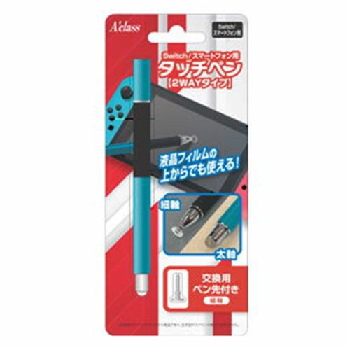 アクラス Switch／スマートフォン用 タッチペン 2WAYタイプ ブルー