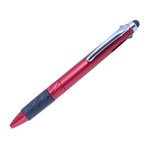 ミヨシ STP-BY01／RD タッチペン付3色ボールペン 赤