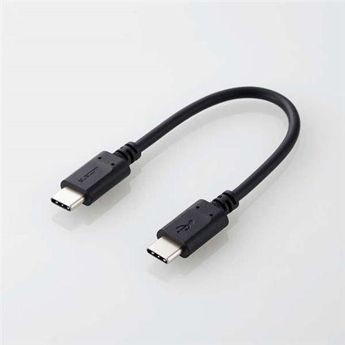 エレコム MPA-CC01PNBK USB2.0ケーブル(C-C、PD対応) 0.1m ブラック