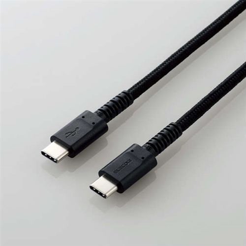 エレコム MPA-CCS03PNBK USB2.0ケーブル(C-C、PD対応、高耐久) 0.3m ブラック