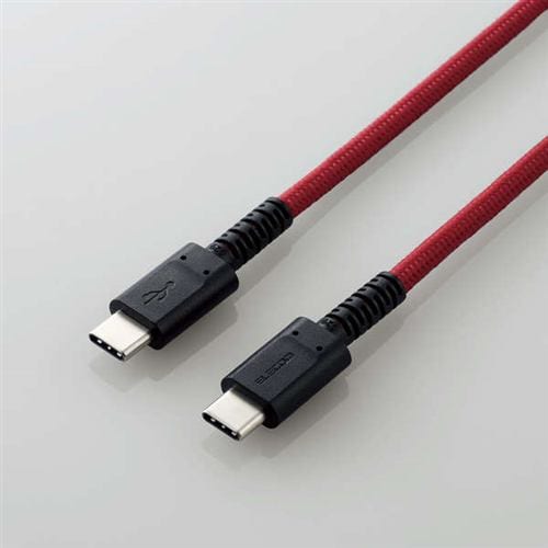 エレコム MPA-CCS03PNRD USB2.0ケーブル(C-C、PD対応、高耐久) 0.3m レッド