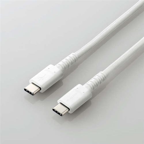 エレコム MPA-CCS12PNWH USB2.0ケーブル(C-C、PD対応、高耐久) 1.2m ホワイト