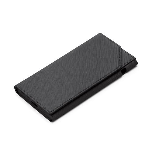 PGA PG-20FPU01BK iPhone12 mini用 バックフリップケース Premium Style ブラック