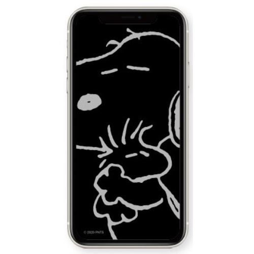 グルマンディーズ SNG-555A ピーナッツ iPhone 12 mini対応ガラススクリーンプロテクター ハグ