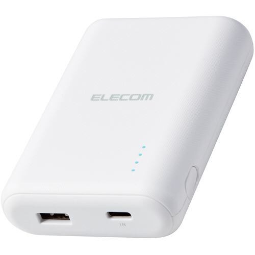 エレコム　DE-C31L-10050WH　モバイルバッテリー　リチウムイオン電池　おまかせ充電対応　10050mAh　2.4A　USB-A出力1ポート　Type-C入力　抗菌　ホワイト