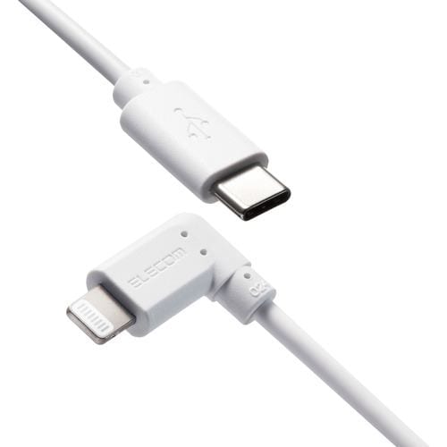 エレコム MPA-CLL03WH USB C-Lightningケーブル USB Power Delivery対応 L字コネクタ 抗菌 0.3m ホワイト