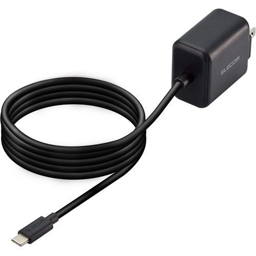 【クリックでお店のこの商品のページへ】エレコム MPA-ACCP16BK USB Type-C 充電器 PD対応 20W Type C ケーブル 一体型 1.5m ACアダプター コンセント ブラック