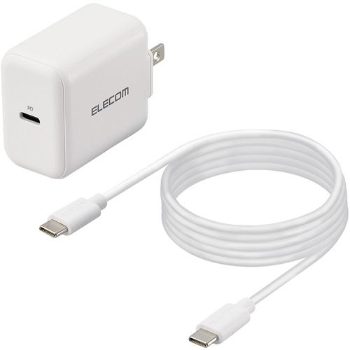 【クリックで詳細表示】エレコム MPA-ACCP18WH USB Type-C 充電器 PD対応 20W タイプC ×1 Type C to C ケーブル 同梱型 1.5m ACアダプター コンセント ホワイト