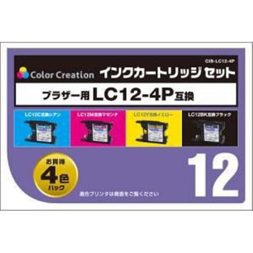 カラークリエイション CIB-LC12-4P ブラザー用互換インクカートリッジ   4色セット