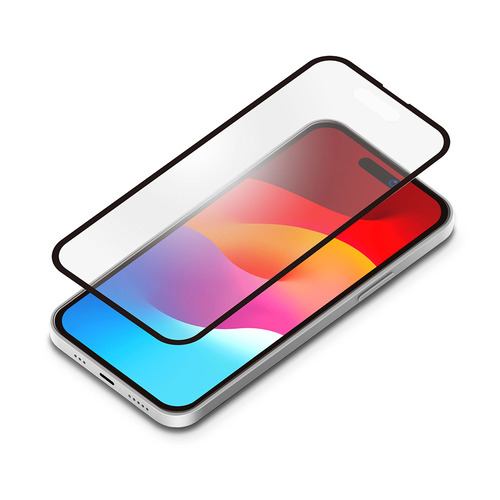 PGA iPhone15 ガイドフレーム付 液晶全面保護ガラス BRILLIANT 2度強化／ゴリラガラス Premium Style アンチグレア PG23AGLW03AG