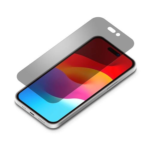 PGA PG-23AGL05MB iPhone15 iPhone15Pro ガイドフレーム付 液晶保護ガラス Premium Style 覗き見防止 PG23AGL05MB
