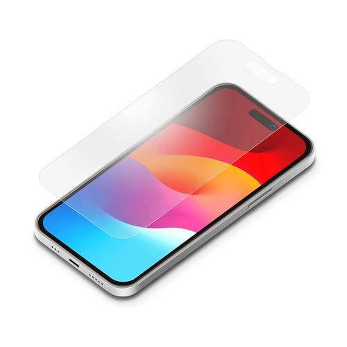 PGA iPhone15Plus iPhone15ProMax ガイドフレーム付 液晶保護ガラス Premium Style ブルーライト低減／アンチグレア PG23CGL04BL