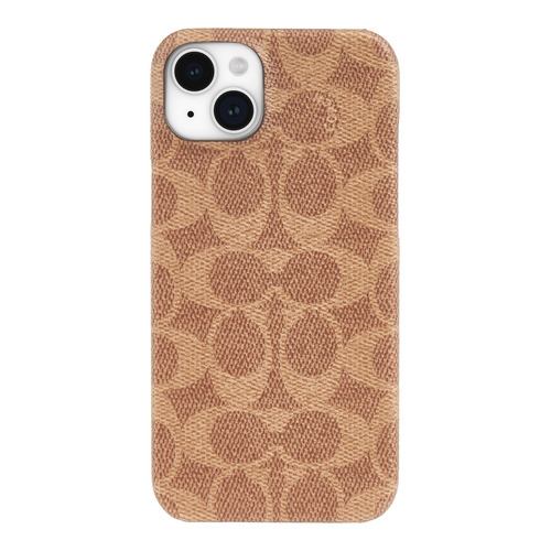 Coach Leather Slim Wrap Case for iPhone 15 Plus [ Signature C Tan ] CH052708 ブラウン