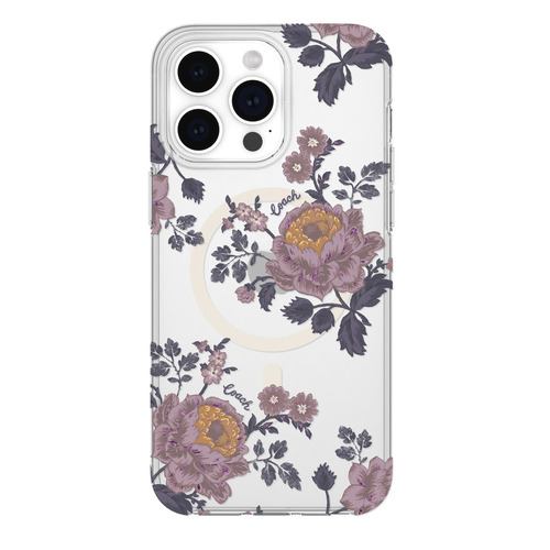 Coach Protective Case for MagSafe for iPhone 15 Pro Max [ Moody Floral／Purple／Glitter／Clear ] CH052660 クリア