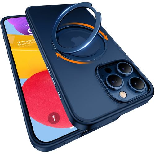 Torras UPRO Ostand Pro Case for iPhone 15 Pro [ Navy Blue 