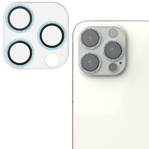エレコム PM-A22CFLLP5BUG iPhone 14 Pro/Pro Max用 &me カメラレンズカバー ガラス ブルー