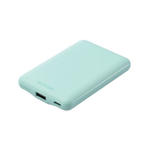 エレコム DE-C45-5000GN 薄型コンパクトモバイルバッテリー(5000mAh/3A/C×1＋A×1) グリーンiPhone iPad Pixel Galaxy Xperia 等対応