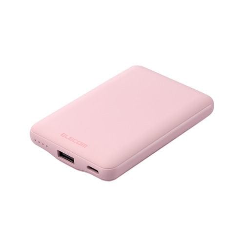 エレコム DE-C45-5000PN 薄型コンパクトモバイルバッテリー(5000mAh/3A/C×1＋A×1) ピンクiPhone iPad Pixel Galaxy Xperia 等対応