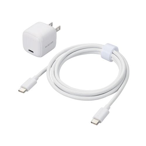 エレコム MPA-ACCP7620WH USB Power Delivery 20W AC充電器(C-Cケーブル付属/1.5ｍ) スマホ タブレット対応 ホワイト