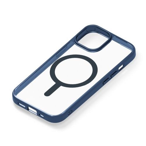 PGA PG-23AMGPT06NV iPhone 15／14／13用 MagSafe対応 ハイブリッドケース メタリック／ネイビー