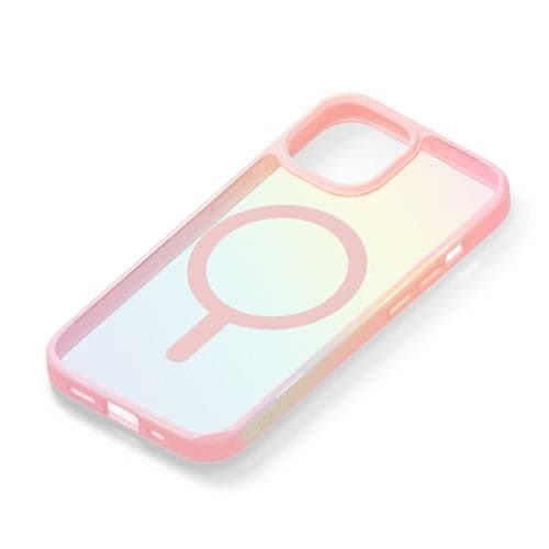 PGA PG-23AMGPT09PK iPhone 15／14／13用 MagSafe対応 ハイブリッドケース オーロラ／ピンク