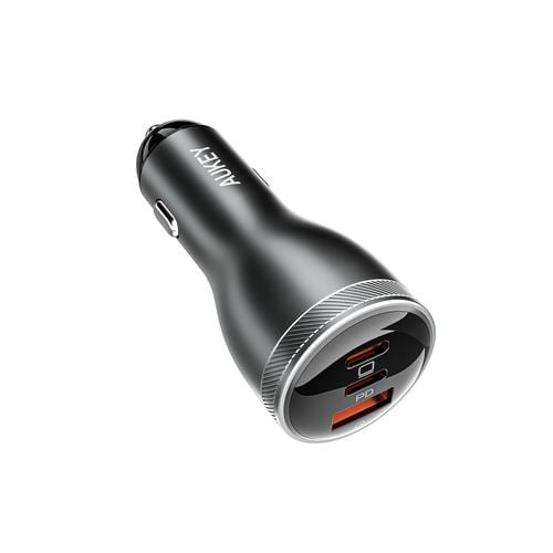 AUKEY CC-Y24-GY カーチャージャー Rapide Mix 65W QC/PD対応 [USB-A 1ポート/USB-C 2ポート]  ダークグレー