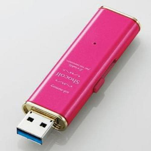 エレコム MF-XWU316GPND USB3.0対応スライド式USBメモリ 【Shocolf(ショコルフ) 16GB MF-XWU3シリーズ】 ／ラズベリーピンク