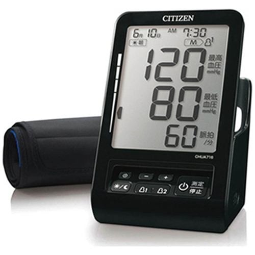 シチズン CHUA716-BK 上腕式血圧計（ACアダプタ対応） ブラック