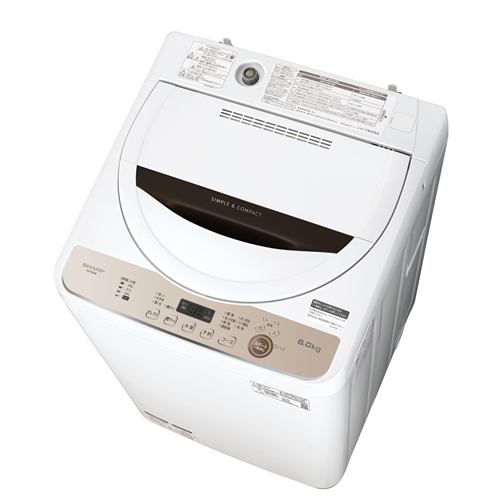 シャープ ES-GE6D-T 全自動洗濯機 (洗濯6.0kg) ブラウン系 | ヤマダ
