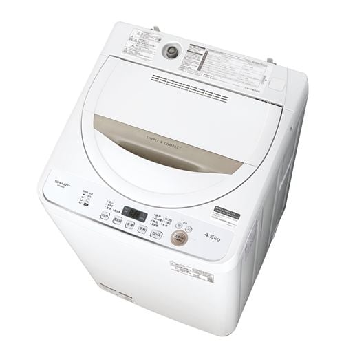 シャープ 未使用 ES-GE4E-C 全自動洗濯機 超熱 乾燥4.5kg 洗濯 ベージュ系