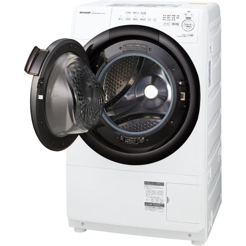 【イチ押し！】シャープ ES-S7H ドラム式洗濯乾燥機 7kg (クリスタルホワイト・左開き）