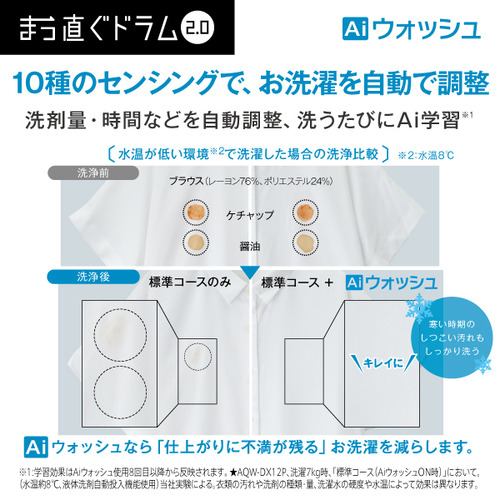 推奨品】AQUA AQW-DX12P(LK) ドラム式洗濯乾燥機 まっ直ぐドラム2.0