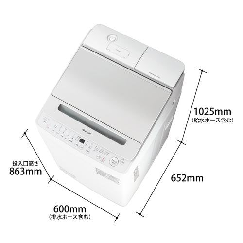 シャープ ES-SW10J-S インバーター全自動 縦型洗濯機 10kg シルバー系