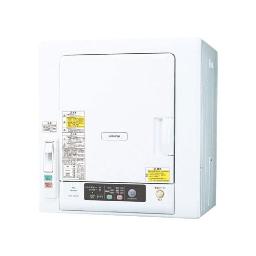 衣類乾燥機 日立 6KG DE-N60WV-W 衣類乾燥機 （乾燥6.0kg） ピュアホワイト