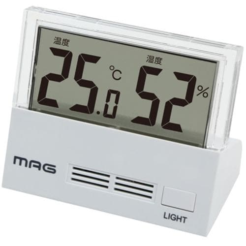 ノア精密 TH-108 WH-Z MAGデジタル温度湿度計 シースルー MAG ホワイト