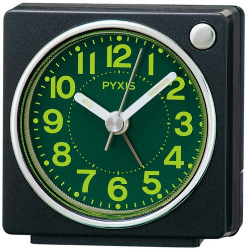 セイコー NR450K 目覚まし時計 プラスチック枠(黒メタリック塗装)