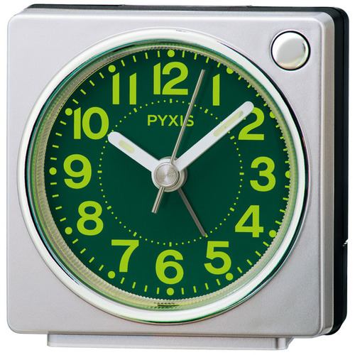 セイコー NR450S 目覚まし時計 プラスチック枠(銀色メタリック塗装)