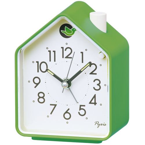 セイコー NR452M 目覚まし時計 プラスチック枠(緑塗装)