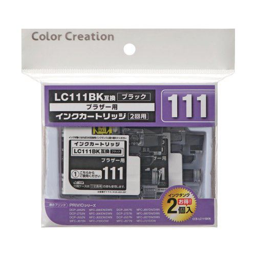 カラークリエイション CCB-LC111BKW ブラザー用互換インクカートリッジ   ブラック （2回用）