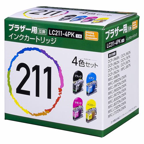 PPC PP-BLC211-4P ブラザー LC211-4PK 互換インク 4色 | ヤマダウェブコム