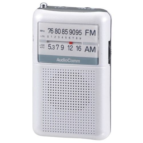 オーム電機 RAD-P122N-W AudioComm AM／FMポケットラジオ ホワイト