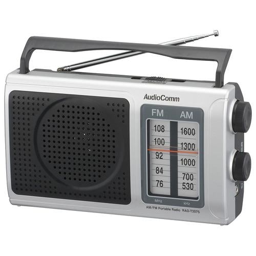 オーム電機 RAD-T207S AM／FMポータブルラジオ シルバーRADT207S